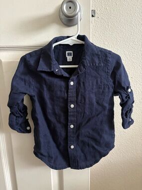 Janie and Jack Navy Button-Up Shirt